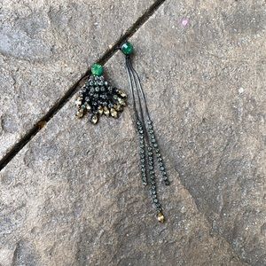 Anthropologie Green/Yellow Mismatched Earrings